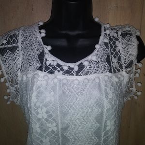 White lace mini dress